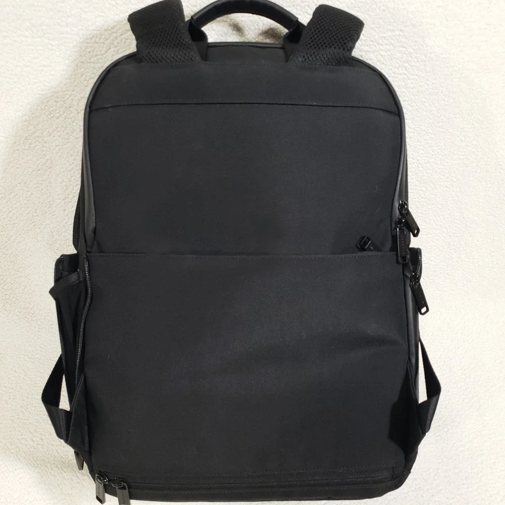 Lo and Sons Hanover Supreme Backpack Black Waxed Poly 16